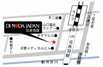北赤羽DI MODA JAPAN地図