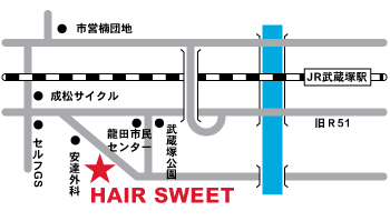 HAIR SWEET地図