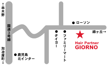 ヘアーパートナーGIORNO地図