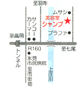 美容室　シャンプ地図